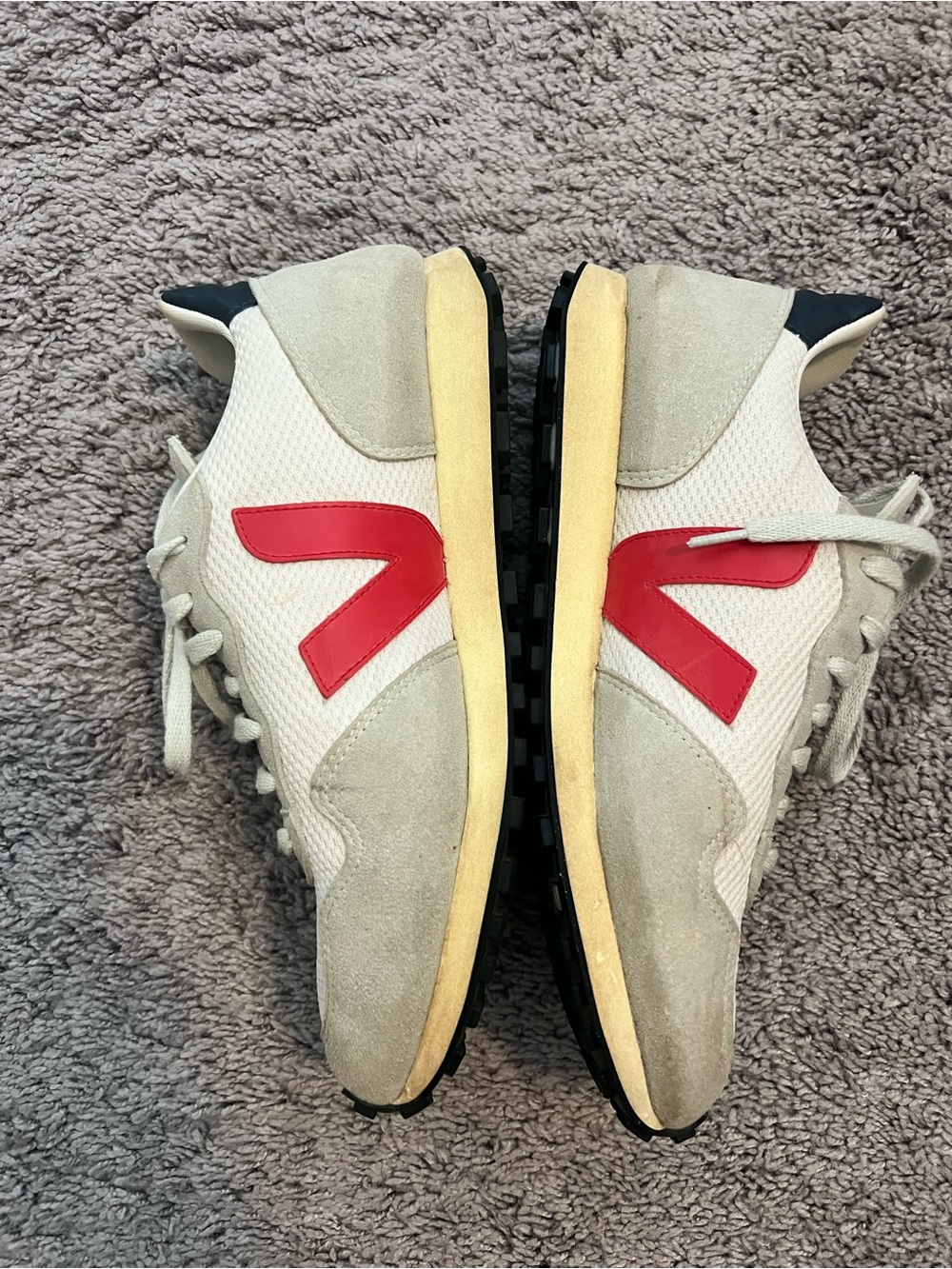 Veja Men's Retro Runner Sneakers in Red and Cream